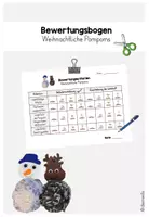 Vorschau - Mal- und Bastelvorlagen - Bewertungsbogen - weihnachtliche Pompoms - Deckblatt