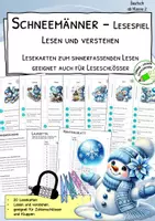 Vorschau - Spiele - Winter - Schneemänner - Lesekarten - sinnerfassendes Lesen - Leseschlösser - Deckblatt
