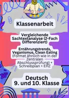 Vorschau - Fördermaterial/Inklusion - Vergleichende Sachtextanalyse | Klassenarbeit Deutsch - Deckblatt