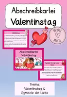 Vorschau - Stationenlernen - Abschreibkartei: Valentinstag (Klasse 3 und 4) - Deckblatt