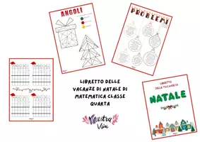 anteprima - Esercizi - Libretto delle vacanze di Natale di matematica classe 4 - Pagina di copertina