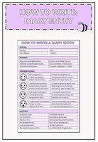 Vorschau - Arbeitsblätter - How to Write a Diary Entry (Overview + Feedback Sheet) - Deckblatt