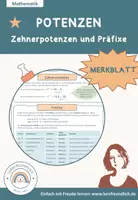 Vorschau - Merkblätter - MERKBLATT – Zehnerpotenzen, Präfixe - Deckblatt