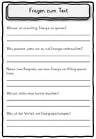 Vorschau - Stundenentwürfe - Lesetext Energie sparen Klasse 2, 3, 4 - Seite 3