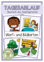 Vorschau - Fördermaterial/Inklusion - TAGESABLAUF Wort- und Bildkarten - Deckblatt