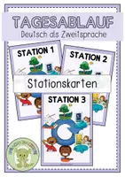 Vorschau - Bildkarten - TAGESABLAUF Stationskarten - Deckblatt