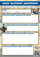 Vorschau - Arbeitsblätter - Louis Armstrong Steckbrief erstellen - Seite 1