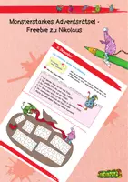 Vorschau - Arbeitsblätter - Monsterstarke Adventsrätsel - Freebie zu Nikolaus - Deckblatt