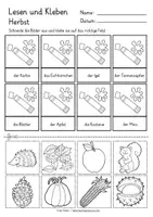 Vorschau - Arbeitsblätter - Herbst Lesen und Kleben Deutsch DAZ - Seite 3
