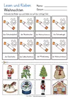 Vista previa - Hojas de trabajo - Alemán Weihnachten Lesen und Kleben Deutsch - página 2