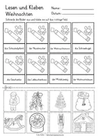 Vista previa - Hojas de trabajo - Alemán Weihnachten Lesen und Kleben Deutsch - página 3
