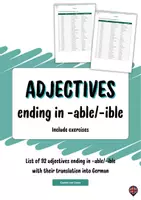 Vorschau - Spiele - Englische Adjektive: Wörter mit der Endung -able / -ible - Deckblatt