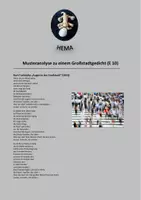 Vorschau - Unterrichtsreihen - Großstadtlyrik - Musteranalyse "Augen in der Großstadt" Tucholsky - Deckblatt