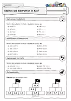 Vorschau - Arbeitsblätter - Übungsaufgaben: Rechnen mit Dezimalzahlen I (differenziert) - Deckblatt