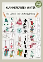 Vorschau - Fördermaterial/Inklusion - Klammerkarten Bilderzuordnung Winter - Deckblatt