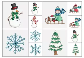 Vorschau - Fördermaterial/Inklusion - Klammerkarten Bilderzuordnung Winter - Seite 2