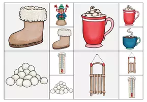 Vorschau - Fördermaterial/Inklusion - Klammerkarten Bilderzuordnung Winter - Seite 3