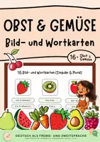 Vorschau - Fördermaterial/Inklusion - Obst und Gemüse - Bild- und Wortkarten DaF/DaZ - Deckblatt