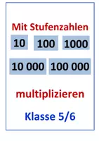 Vorschau - Arbeitsblätter - Multiplizieren mit Stufenzahlen und ihren Vielfachen - Deckblatt