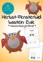 Vorschau - Mal- und Bastelvorlagen - Herbstliche Eule basteln mit Transparentpapier | Fensterbild für den Herbst - Deckblatt