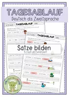 Vorschau - Arbeitsblätter - TAGESABLAUF Sätze bilden - Deckblatt