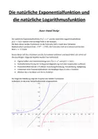 Vorschau - Arbeitsblätter - Natürliche Exponentialfunktion und natürliche Logarithmusfunktion - Deckblatt