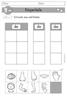 Vorschau - Arbeitsblätter - Körperteile Körper Arbeitsblatt Artikel - DaZ DaF Sprachförderung - Seite 3