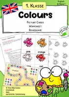 Vorschau - Arbeitsblätter - Colours – Bildkarten, Arbeitsblatt und Lernspiel | 1. Klasse - Deckblatt