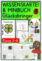Vorschau - Arbeitsblätter - Glücksbringer – Wissenskartei & Minibuch Klasse 3-6 - Deckblatt