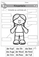 Vorschau - Arbeitsblätter - Körper Körperteile Arbeitsblatt Wortschatz - DaZ DaF - Seite 3