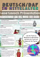 Vorschau - Fördermaterial/Inklusion - Menschen im Mittelalter Lese-Lausch Präsentation - Deckblatt