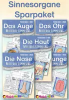 Vorschau - Unterrichtsreihen - Die Sinnesorgane- Auge, Nase, Zunge, Haut, Ohr - Sehsinn, Geruchssinn, Geschmackssinn, Tastsinn, Hörsinn - Deckblatt