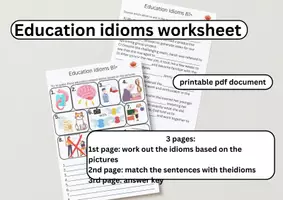 anteprima - Esercizi - Foglio di lavoro con espressioni idiomatiche sull'educazione - Pagina di copertina