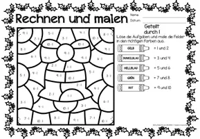 Vorschau - Arbeitsblätter - Rechen-Mal-Blätter - Division (Weihnachten) - Seite 1
