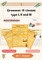 Vorschau - Arbeitsblätter - (Mock) exam: If-clauses/ Bedingungssätze I, II, III - mit Lösungen - Deckblatt