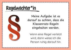 Vorschau - Poster - Material zum Klassenrat: Rollenkarten, Ablauf, Regeln - Deckblatt