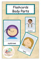 Vorschau - Präsentationen/Tafelbilder - Flahscards body parts - Deckblatt
