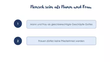Vorschau - Präsentationen/Tafelbilder - Mensch sein als Mann und Frau - Frauen in der katholischen Kirche - Seite 1