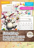 Vorschau - Arbeitsblätter - Fasching Satzkartei: Deutsch 5/6 gesamt #rabattraketenzusalevester25 - Deckblatt