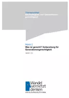 Vorschau - Stundenentwürfe - Was ist gerecht? Vorbereitung für Generationengerechtigkeit - Deckblatt