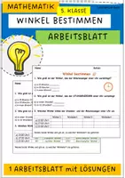 Vorschau - Arbeitsblätter - Winkel bestimmen mit Lösungen - Deckblatt