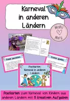 Vorschau - Arbeitsblätter - Postkarten: Karneval/Fasching in anderen Ländern - Deckblatt