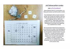 Vorschau - Arbeitsblätter - Auf Zehnerzahlen runden-ein Material von schulzauberei - Deckblatt