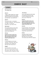 Vorschau - Arbeitsblätter - Simple Past Song – Grammatik Lied Englisch Klasse 5/6 | Sing & Learn mit Arbeitsblatt - Seite 1