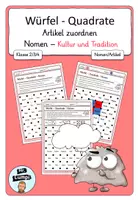 Vorschau - Arbeitsblätter - Würfel Quadrate Nomen - Kultur und Tradition - Deckblatt