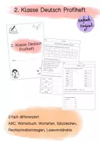 Vorschau - Arbeitsblätter - Wiederholungsheft Deutsch 2. Klasse 2-fach differenziert - Deckblatt