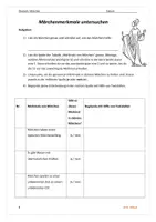 Vorschau - Arbeitsblätter - FREEBIE! Märchenmerkmale kennenlernen und bei beliebigen Märchen untersuchen | Deutsch Klasse 5 - Seite 1