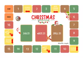 Vista previa - Juegos / Gamificación - CHRISTMAS BOARD GAME- SAY- WRITE - SPELL - página 2