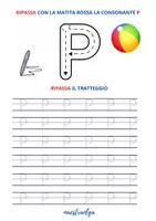 anteprima - Esercizi - Consonante P- Esercizi facilitati di letto-scrittura - Pagina 1