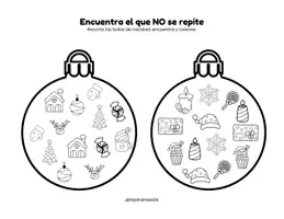 Vista previa - Hojas de trabajo - Encuentra el que NO se repite (Versión Navidad) - página 2